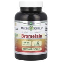 бромелаин, 500 мг, 120 растительных капсул — Amazing Nutrition