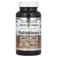 наттокиназа, 90 растительных капсул (100 мг в 1 капсуле) — Amazing Nutrition
