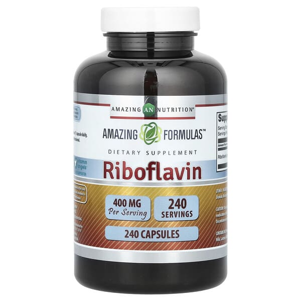 amn02187_v_28.jpg Рибофлавин, 400 мг, 240 капсул — Amazing Nutrition
