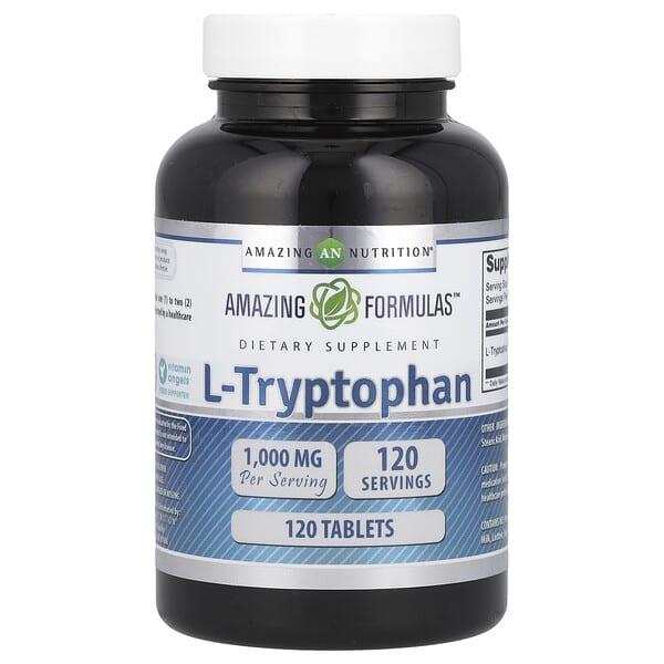 amn02195_v_40.jpg L-триптофан, 1000 мг, 120 таблеток — Amazing Nutrition