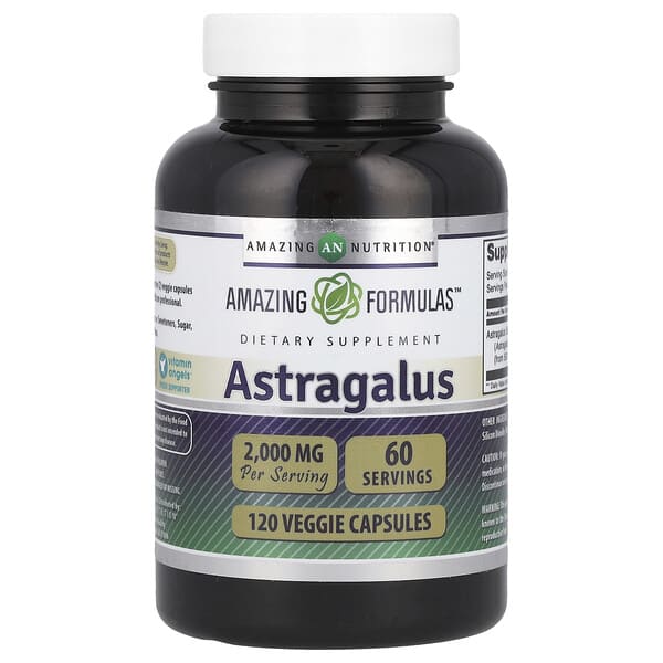amn02282_v_32.jpg астрагал, 120 растительных капсул (1000 мг в 1 капсуле) — Amazing Nutrition