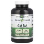 ГАМК, 750 мг, 200 растительных капсул — Amazing Nutrition