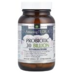 Amazing Flora™, пробиотик, 30 млрд КОЕ, 60 растительных капсул — Amazing Nutrition