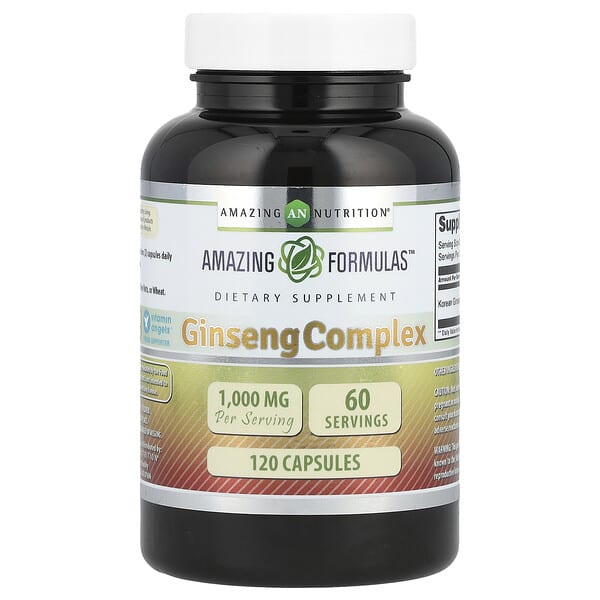 amn02446_v_44.jpg комплекс с женьшенем, 120 капсул (500 мг в 1 капсуле) — Amazing Nutrition