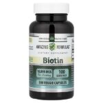 Биотин, 10 000 мкг, 100 растительных капсул — Amazing Nutrition