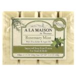 кусковое мыло для рук и тела, розмарин и мята, 4 шт. по 100 г (3,5 унции) — A La Maison de Provence