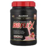 Isoflex, чистый изолят сывороточного протеина, клубника, 907 г (2 фунта) — ALLMAX