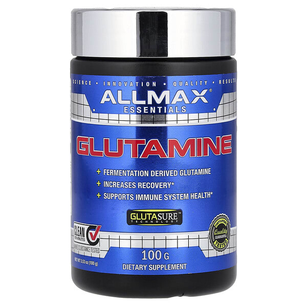 amx12291_v_33.jpg Essentials, глютамин, 100 г (3,53 унции) — ALLMAX
