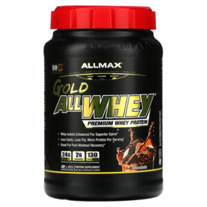 AllWhey Gold, 100 % сывороточный белок + изолят сывороточного белка премиум-качества, со вкусом шоколада, 907 г (2 фунта) — ALLMAX