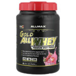 Gold AllWhey®, сывороточный протеин премиального качества, со вкусом клубники, 907 г (2 фунта) — ALLMAX
