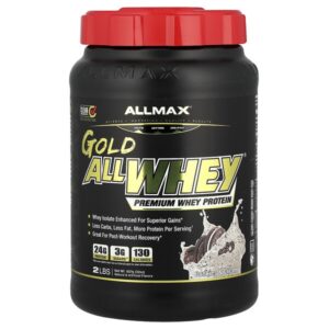 GOLD ALLWHEY®, сывороточный протеин премиального качества, печенье и сливки, 907 г (32 унции) — ALLMAX
