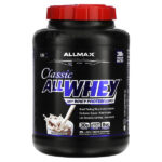 CLASSIC ALLWHEY®, источник 100% сывороточного протеина, печенье и сливки, 5 фунтов (2,27 кг) — ALLMAX