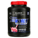 CLASSIC ALLWHEY®, 100% источник сывороточного протеина, клубничный вкус, 2,27 кг (5 фунтов) — ALLMAX