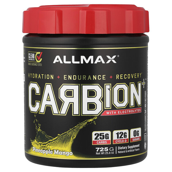 amx22844_v_26.jpg CARBION+™ с электролитами, ананас и манго, 725 г (25,6 унции) — ALLMAX