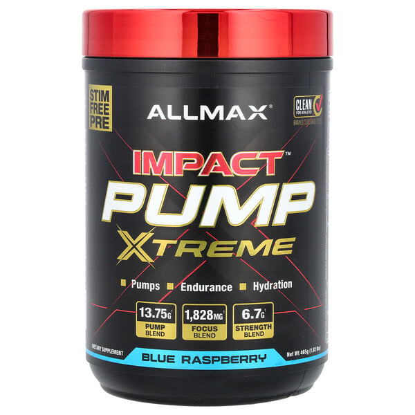amx23006_v_8.jpg Impact™ Pump Xtreme, голубая малина, 465 г (1,02 фунта) — ALLMAX