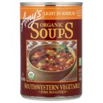 Organic Soup, Southwestern Vegetable, Fire Roasted, Light in Sodium, 14.3 fl oz (405 g) — Amy's