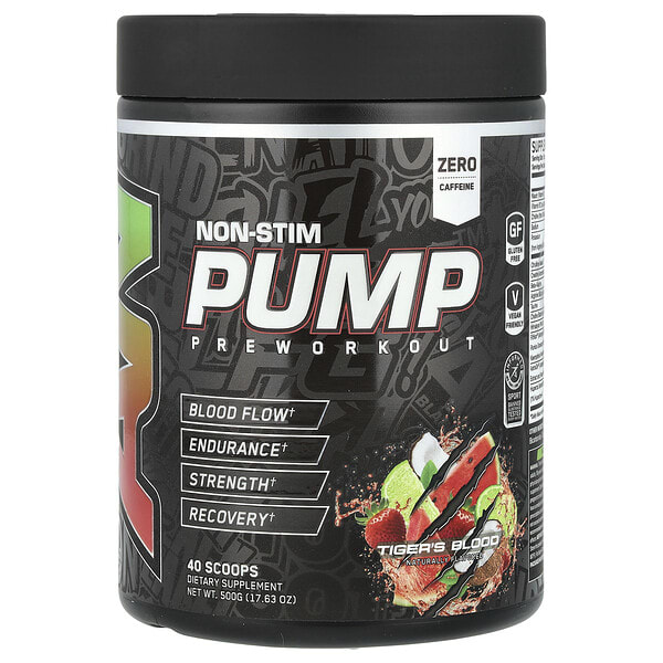 anh20414_v_24.jpg Non-Stim Pump Pre Workout, Tiger's Blood, 500 г (17,63 унции) — ABE