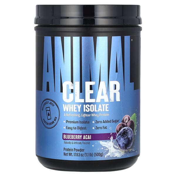 anm00196_v_8.jpg Clear, сывороточный изолят, со вкусом голубики и асаи, 500 г (1,1 фунта) — Animal