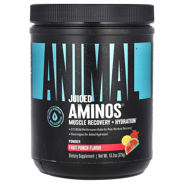 anm03343_v_30.jpg Juiced Aminos в порошке, фруктовый пунш, 375 г (13,2 унции) — Animal