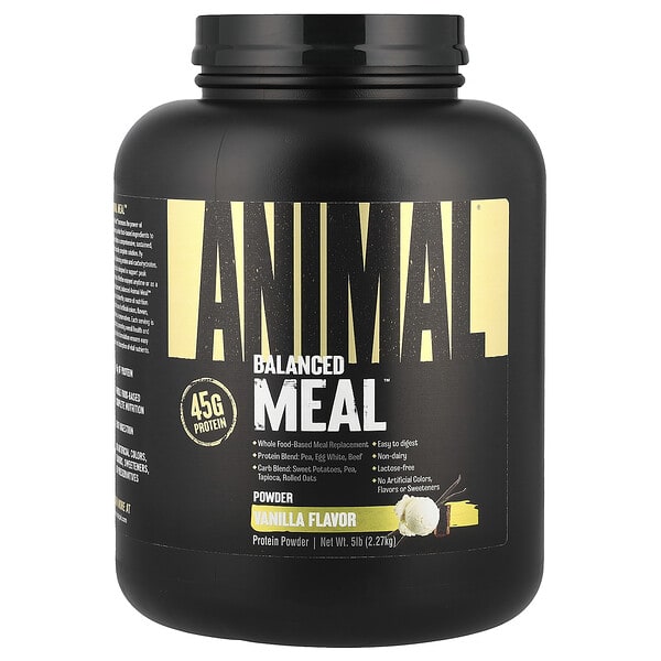 anm03931_v_8.jpg Протеиновый порошок Balanced Meal™, ваниль, 2,27 кг (5 фунтов) — Animal