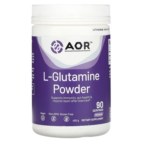 aor08009_v_8.jpg L-глютамин в порошке, премиальный, 450 г — Advanced Orthomolecular Research AOR