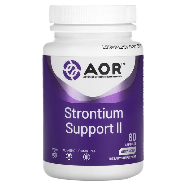 aor08161_v_31.jpg Strontium Support II, 341 мг, 60 капсул — Advanced Orthomolecular Research AOR