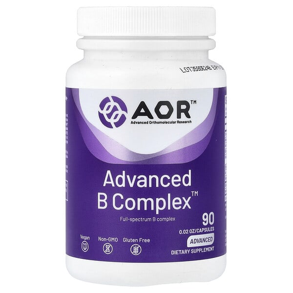 aor08167_v_65.jpg Advanced B Complex™, 90 капсул — Advanced Orthomolecular Research AOR