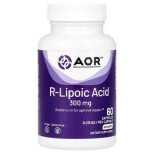 R-липоевая кислота, 300 мг, 60 растительных капсул — Advanced Orthomolecular Research AOR