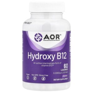 гидроксокобаламин (витамин B12), 1000 мкг, 60 пастилок — Advanced Orthomolecular Research AOR