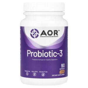 Probiotic-3, пробиотики, 90 капсул — Advanced Orthomolecular Research AOR