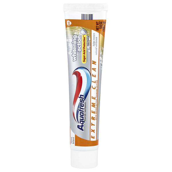 aqa33883_v_30.jpg Aquafresh, Экстремально чистая зубная паста с фтором, отбеливающее действие, мятный крем, 158,7 г (5,6 унции)