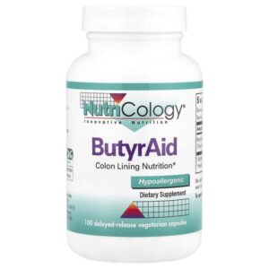 ButyrAid, 100 вегетарианских капсул с отсроченным высвобождением — Nutricology