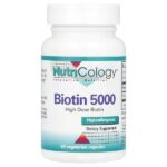 Биотин 5000, 60 вегетарианских капсул — Nutricology