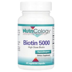 Биотин 5000, 60 вегетарианских капсул — Nutricology
