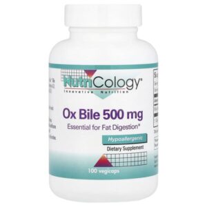 бычья желчь, 500 мг, 100 растительных капсул — Nutricology