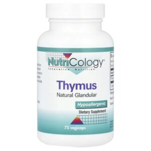 тимус, 0,5 г, 75 растительных капсул — Nutricology