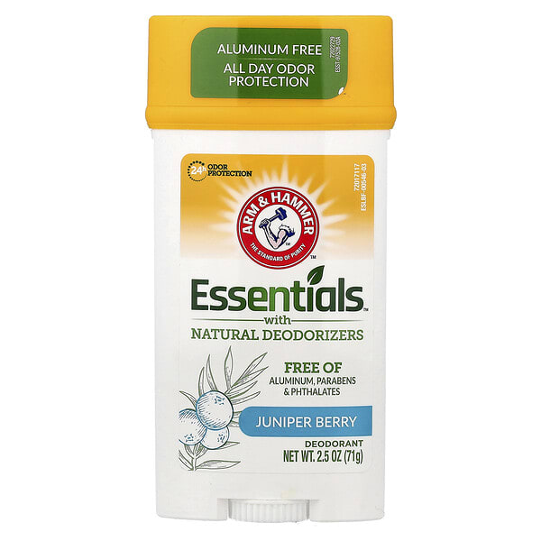 arh00546_v_42.jpg Essentials, дезодорант с натуральными дезодорирующими компонентами, с ароматом можжевельника, 71 г (2,5 унции) — Arm & Hammer