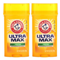 UltraMax, твердый дезодорант-антиперспирант, свежий, 2 упаковки по 73 г (2,6 унции) — Arm & Hammer