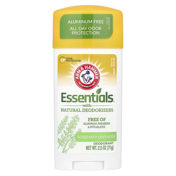 arh19793_v_35.jpg Essentials™, дезодорант с натуральными дезодорирующими компонентами, розмарин и лаванда, 71 г (2,5 унции) — Arm & Hammer