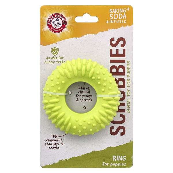 arh90277_v_5.jpg Scrubbies, стоматологическая игрушка для щенков, кольцо, 1 игрушка — Arm & Hammer