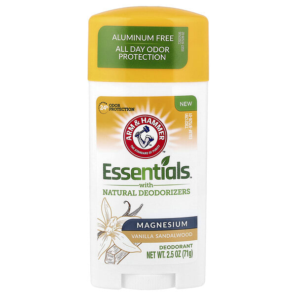 arh97528_v_24.jpg Essentials™, дезодорант с натуральными дезодорирующими компонентами, магний, ваниль и сандаловое дерево, 71 г (2,5 унции) — Arm & Hammer