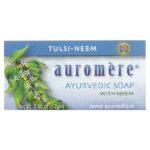 аюрведическое кусковое мыло с ним, тулси и ним, 17 г (0,6 унции) — Auromere