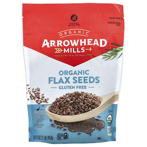 arw47684_v_19.jpg Органические семена льна, 453 г (16 унций) — Arrowhead Mills