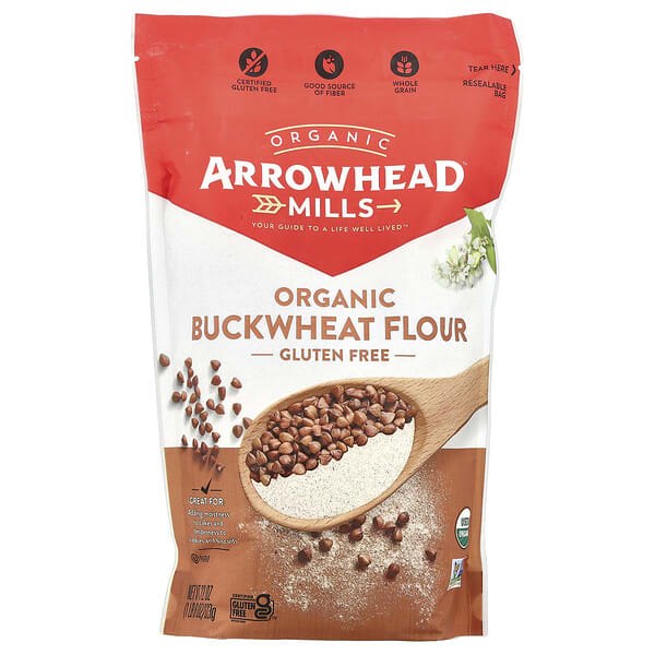 arw68425_v_6.jpg Organic Buckwheat Flour, Gluten Free, 22 oz (623 g) — Arrowhead Mills
