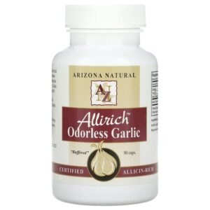 Allirich, чеснок без запаха, 90 капсул (85 мг в 1 капсуле) — Arizona Natural