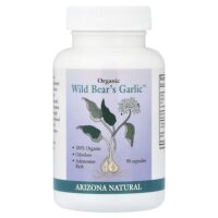 Organic Wild Bear's Garlic™, органический чеснок, 90 капсул (117 мг в 1 капсуле) — Arizona Natural