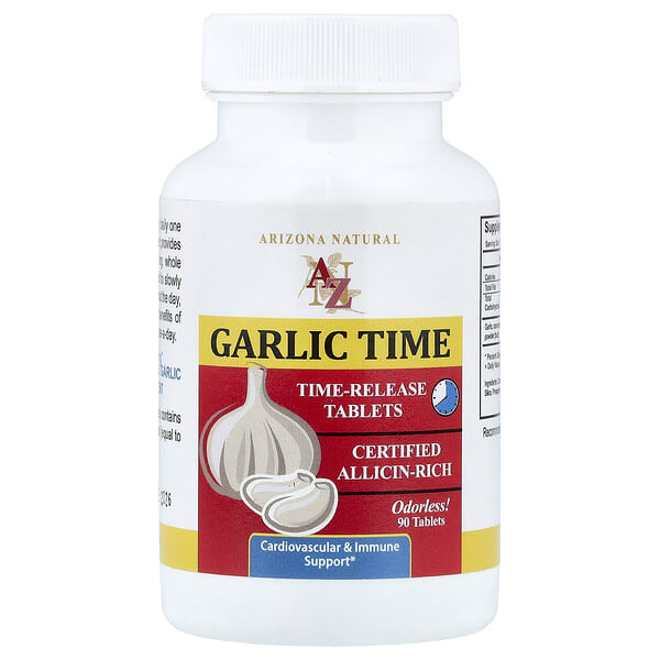 arz40300_v_26.jpg Garlic Time, 90 таблеток (600 мг в 1 таблетке) — Arizona Natural