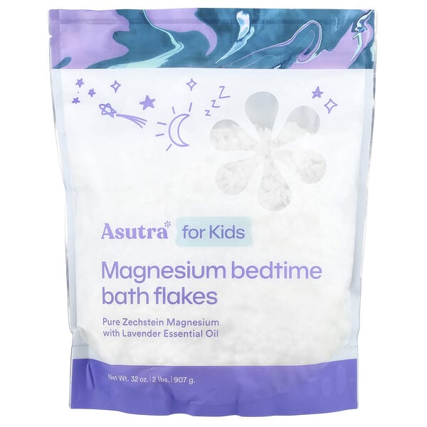 asu53894_v_2.jpg Kids, хлопья для ванны с магнием для детей, 907 г (32 унции) — Asutra