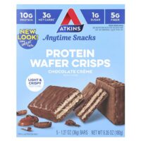 Everytime Snacks, протеиновые вафли, шоколадный крем, 5 шт. по 36 г (1,27 унции) — Atkins