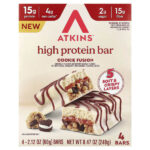 высокопротеиновый батончик, печенье, 4 батончика по 60 г (2,12 унции) — Atkins